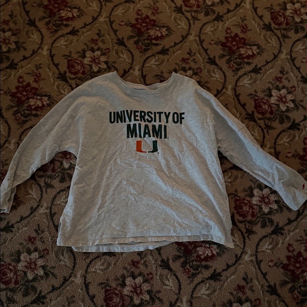 University of Miami Gray Long Sleeve Shirt